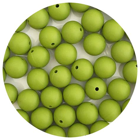 Olive Green 15mm Round 10 Beads Aj Craft Supplies