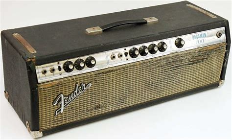 Vintage 1973 Fender Bassman 100 Silverface Piggyback Amp Head Reverb