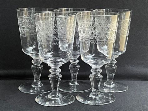 large stemware 5 blown and cut crystal catawiki