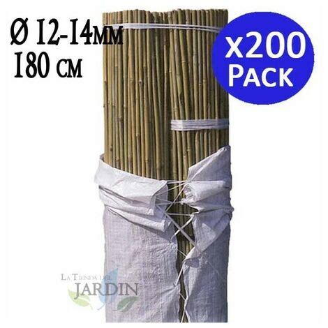 200 X Tuteur En Bambou 180 Cm 10 14 Mm Tubes En Bambou Pour Plantes