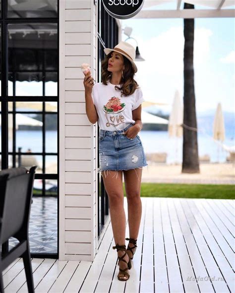 White Outfit Style With Denim Skirt Crop Top Shorts Denim Skirt