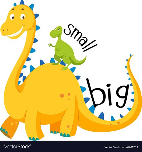 Opposite Adjective Big And Small Royalty Free Vector Image