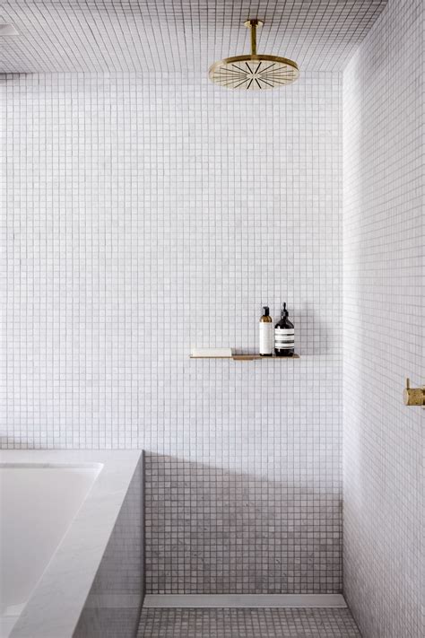 The Wet Room Is Lined With Artedomus Carrara Marble Mosaic Tiles The