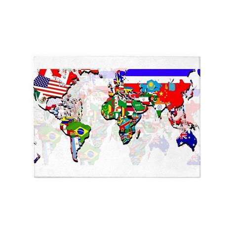 World Flag Map 5x7area Rug By Culturegraphics