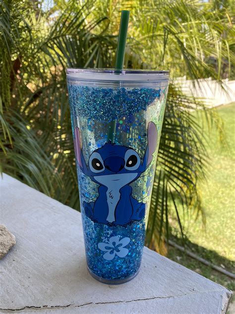Stitch Starbucks Snow Globe Double Wall Tumbler By Well5krafts On Etsy