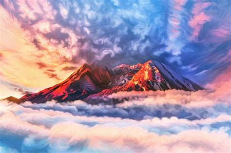 2560x1700 Illustration Artwork Sky Mountains Clouds 4k Chromebook Pixel