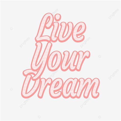 Pink Live Your Dream Font Outline Stripe Word Art Text