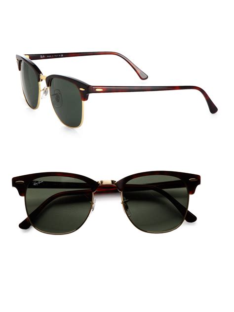 Ray Ban Classic Clubmaster Sunglasses In Brown For Men Tortoise Lyst