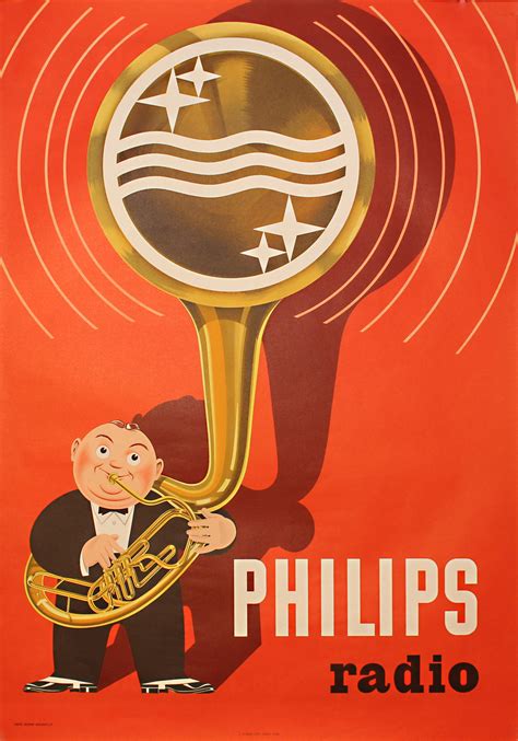 Original Vintage Poster Philips Radio For Sale At