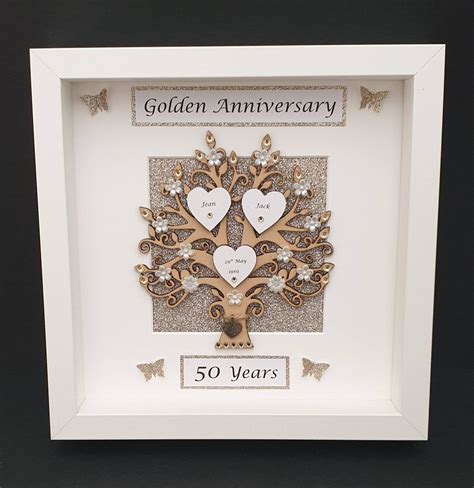 We've got details from the traditional and modern gift lists as well as the appropriate flowers and gemstones the reason why this wedding anniversary has gold as it's theme is because it is historically known as the golden wedding and is one of the. 50th Golden Wedding Anniversary Frame. Keepsake Gift ...
