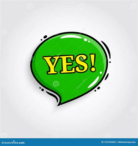 Yes Comic Speech Bubble Banner Poster And Sticker Concept Vector Stock Vector