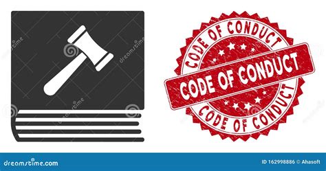 Code Of Conduct Icon With Textured Code Of Conduct Stamp Stock