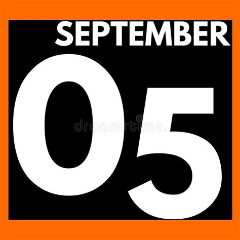 September 5 Modern Daily Calendar Icon Date Day Month Stock