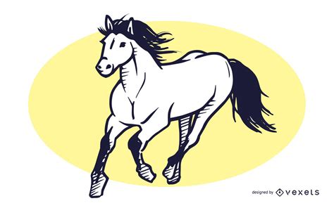 Horse Running Hand Drawn Illustration Vector Download