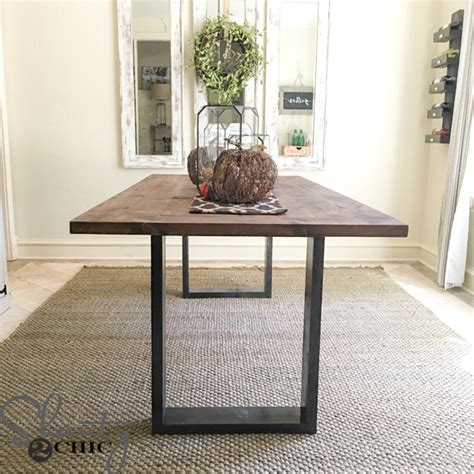 Add some fall decor and you have yourself a table that will impress your guests! DIY Rustic Modern Dining Table - Shanty 2 Chic
