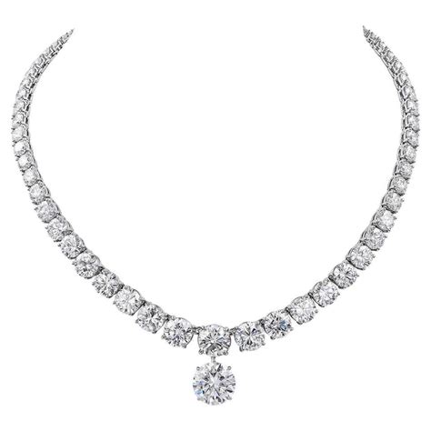 Graff Certified Sapphire Diamond Platinum Necklace For Sale At 1stdibs