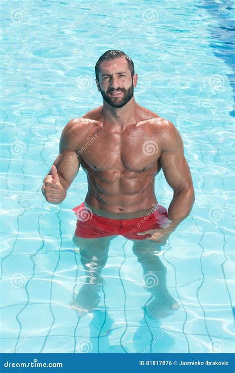 Man In The Swimming Pool Stock Photo Image Of Ethnicity
