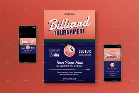 Billiard Tournament Flyer Set By Graphicook Graphicriver