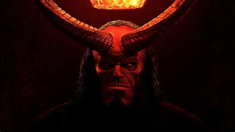 Hd Wallpaper Hellboy Front Angle View Dark Face Fire Horns Long