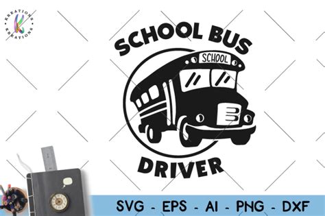 School bus svg Bus driver svg By KreationsKreations | TheHungryJPEG.com