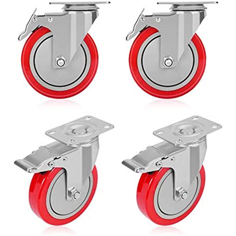 5 Inch Swivel Caster Wheels Heavy Duty 1500 Lbs Capacity With Safety