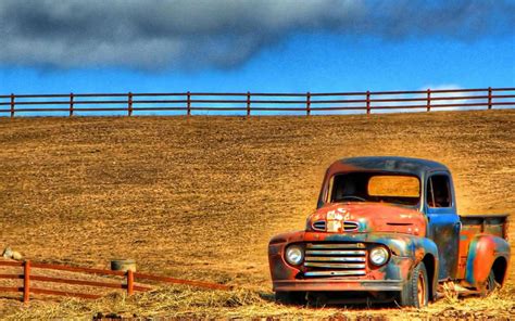 Download Abandoned Old Ford Truck Wallpaper