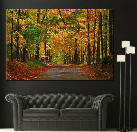 Canvas Giclee Wall Art Prints Tree Fall Scene Photo