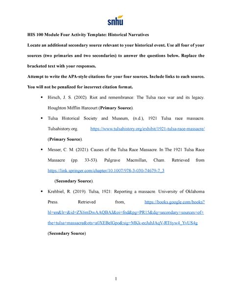 4 2 History Post His 100 Module Four Activity Template Historical