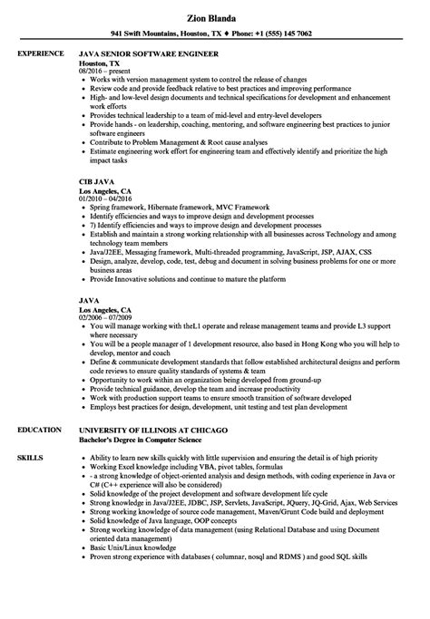 Java Resume Samples | Velvet Jobs