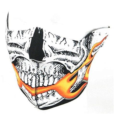 New Skull Flames Neoprene Half Face Mask Muzzle Motorcycle Half Face