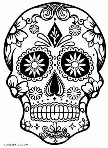Coloring book for children, healthy tooth and vegetables. Printable Skulls Coloring Pages For Kids