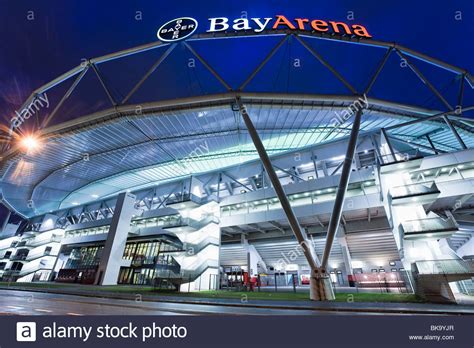 A new fc stadium was constructed in 1975, before the stadium of today was built between 2002 to the rectangular form of the stadium with the four steel towers has become one of the symbols of the. Football Stadium Bayarena Leverkusen Stock Photos ...