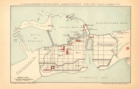 1894 Ancient Alexandria Egypt Antique Map Etsy Ancient Alexandria