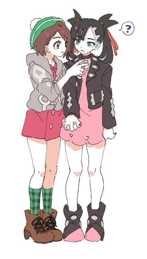 Marnie And Female Pokemon Trainer Pokemon Sword And Shield Wholesomeyuri Female Pokemon