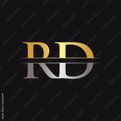 Abstract Letter Rd Logo Design Vector Template Creative Gold And