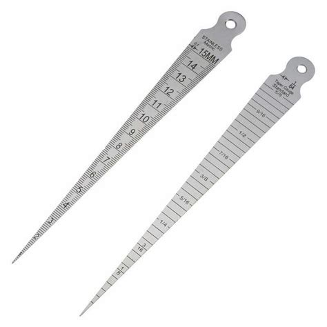 Stainless Steel Ruler Hole Gap Inspection Taper Gauge Inchmetric 0