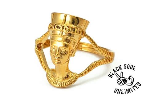Egyptian Queen Nefertiti Ring Gold Or Silver Black Soul Unlimited