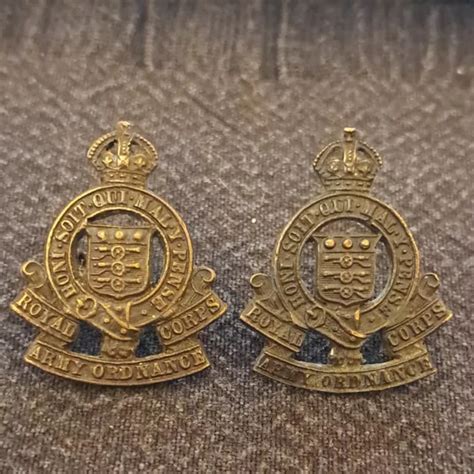 Royal Army Ordnance Corps Raoc Pair Of Osd Officers Bronze Collar