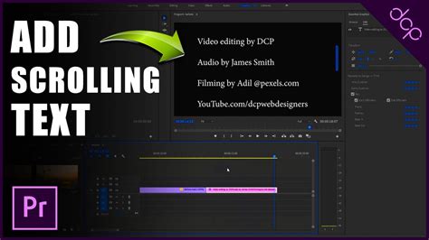 How To Add Scrolling Text In Premiere Pro 2021 End Credits Tutorial