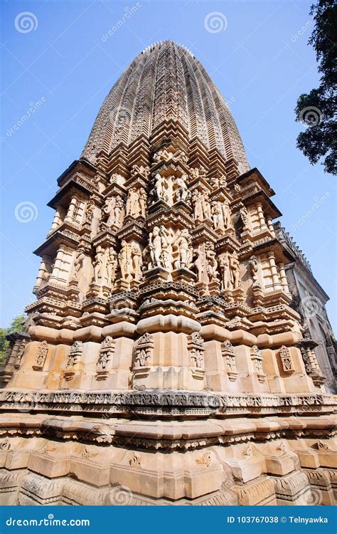Jain Temples Of Khajuraho Eastern Group Of Temples Madhya Pra Stock