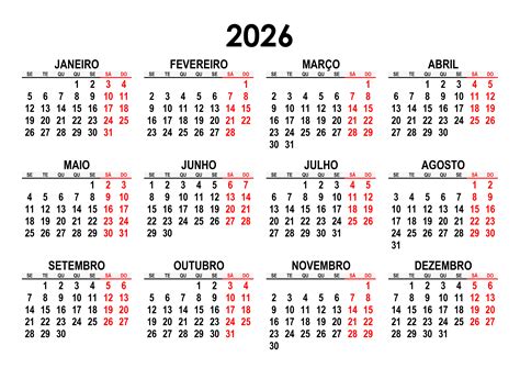 Calendário 2026 A3 Calendarios365su