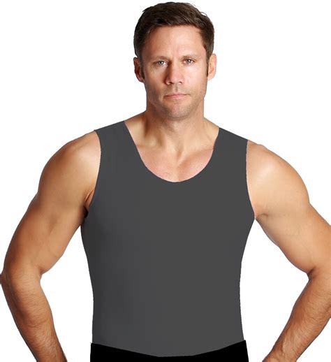 Insta Slim Mens Muscle Tank Top Firming Compression Slimming Under