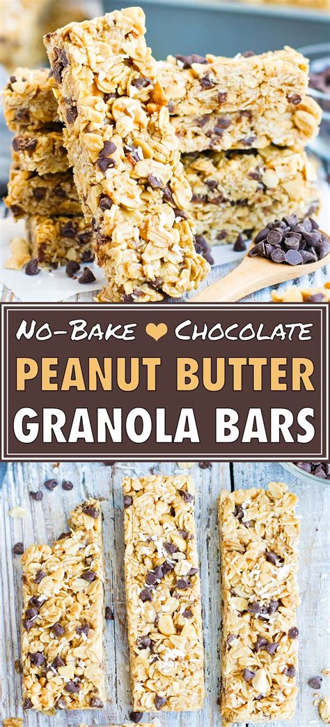 Cook, stirring constantly, for 4 to 5 minutes. No Bake Peanut Butter Granola Bars with Chocolate Chips ...
