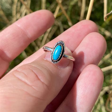 Vintage Turquoise Sterling Silver Ring Etsy In 2021 Sterling Silver