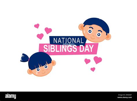 National Siblings Day Background Vector Illustration Background Stock