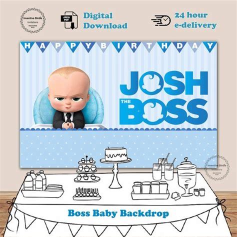 Boss Baby Backdrop Boss Baby Backdrop Birthday Backdrop Birthday
