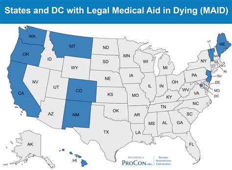States With Legal Medical Aid In Dying Maid Euthanasia