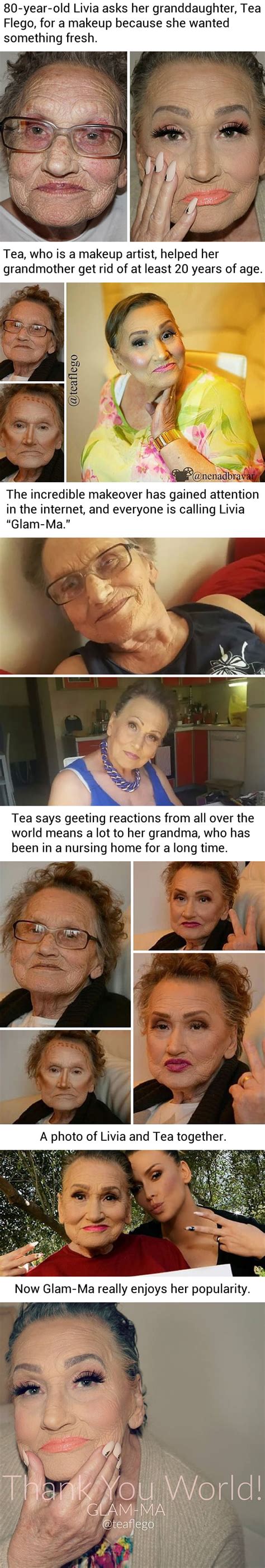 80 year old grandma asks her granddaughter for a makeup and becomes popular among internet 9gag
