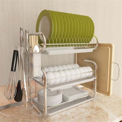 Dish rack with cover (code: 3 Tiers Dish Drying Rack Dish Drainer Drying Rack, Large ...