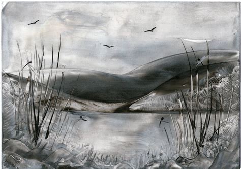 Black And White Lake One Of My Encaustic Art Painting Encaustic